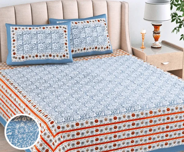 Chakori Hand-Printed Bedsheet Set - Image 2