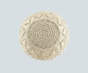 Ivory Dreams Macrame Floor Pouffe