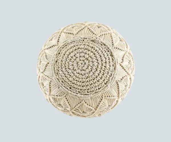 Ivory Dreams Macrame Floor Pouffe