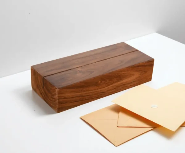 Letters & Lines – Wooden Card and Envelope Holder - Image 4