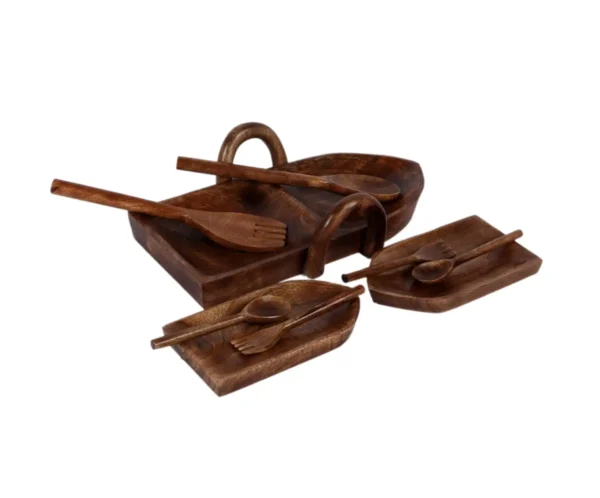 Nibble & Nest Mango Wood Platter Set