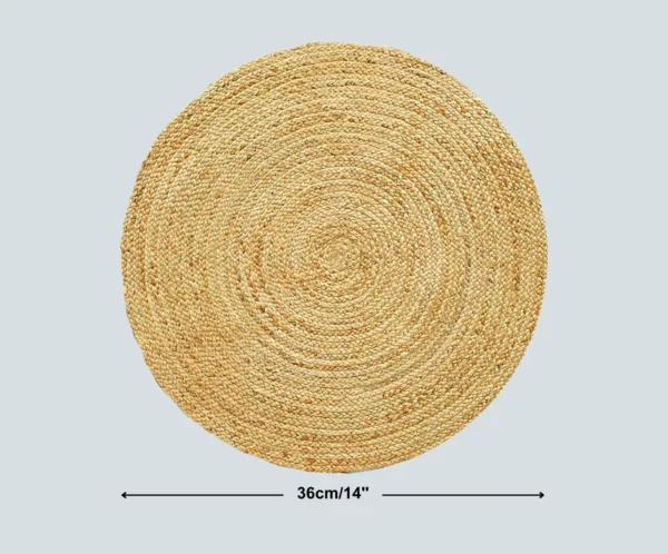 Round Jute Placemats - Natural Braided - Image 4