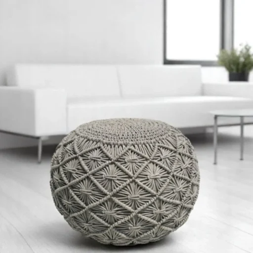 starburst macrame pouffe 3