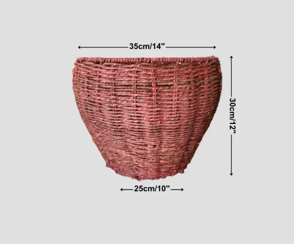 Terracotta Thread Handwoven Planter Basket - Image 4