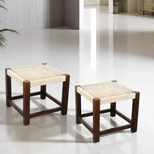 weft woven wood stool 2
