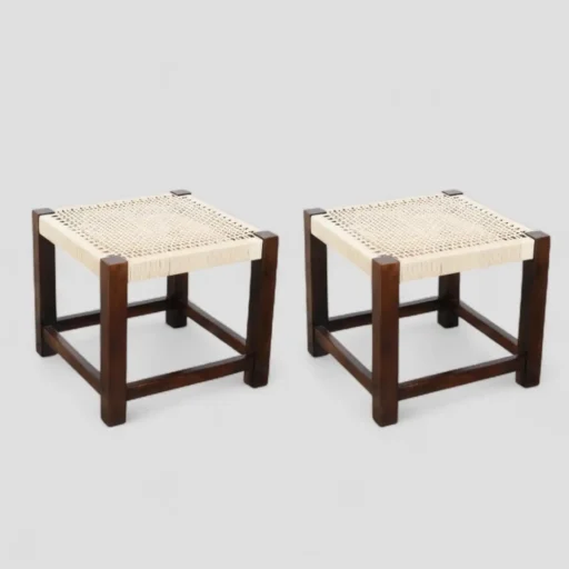 weft woven wood stool 4