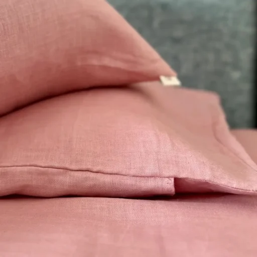 King Size Pastel Pink Hemp Bedsheet Set Bhinasaar 5