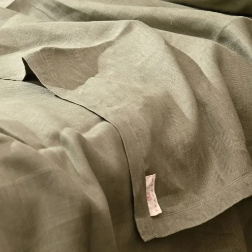 bugyal olive green hemp bedsheet 2