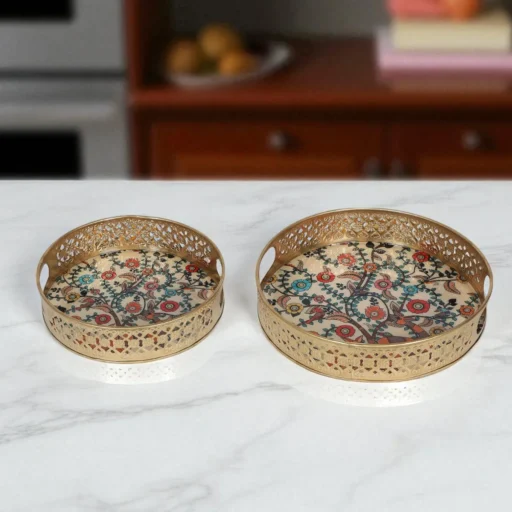 peacock pichwai tray 2