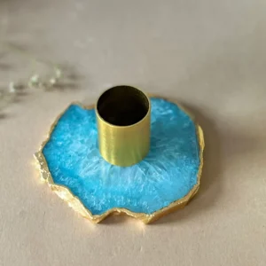 Agate Candle Holder Blue (1)