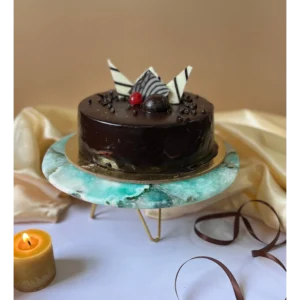 agate crest cake stand metal turquoise 1