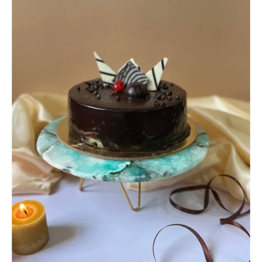 agate crest cake stand metal turquoise 1