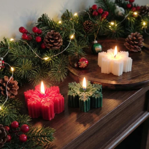 snowflake christmas candle soy wax 1
