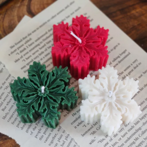 snowflake christmas candle soy wax 2