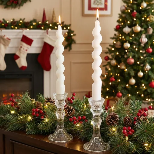 spiral taper candle soy wax set 5