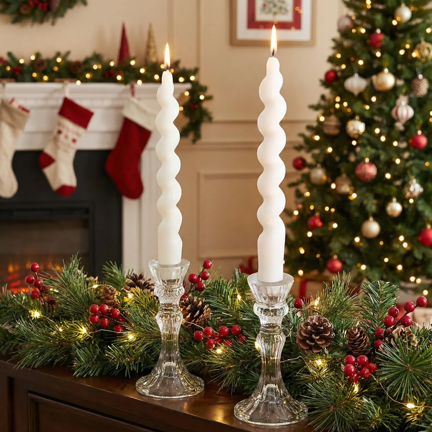 Spiral Taper Candle Set 2 spiral taper candle soy wax set 5