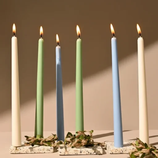 Tall Taper Unscented Soy Wax Candle (1)