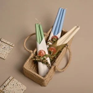 Tall Taper Unscented Soy Wax Candle (2)