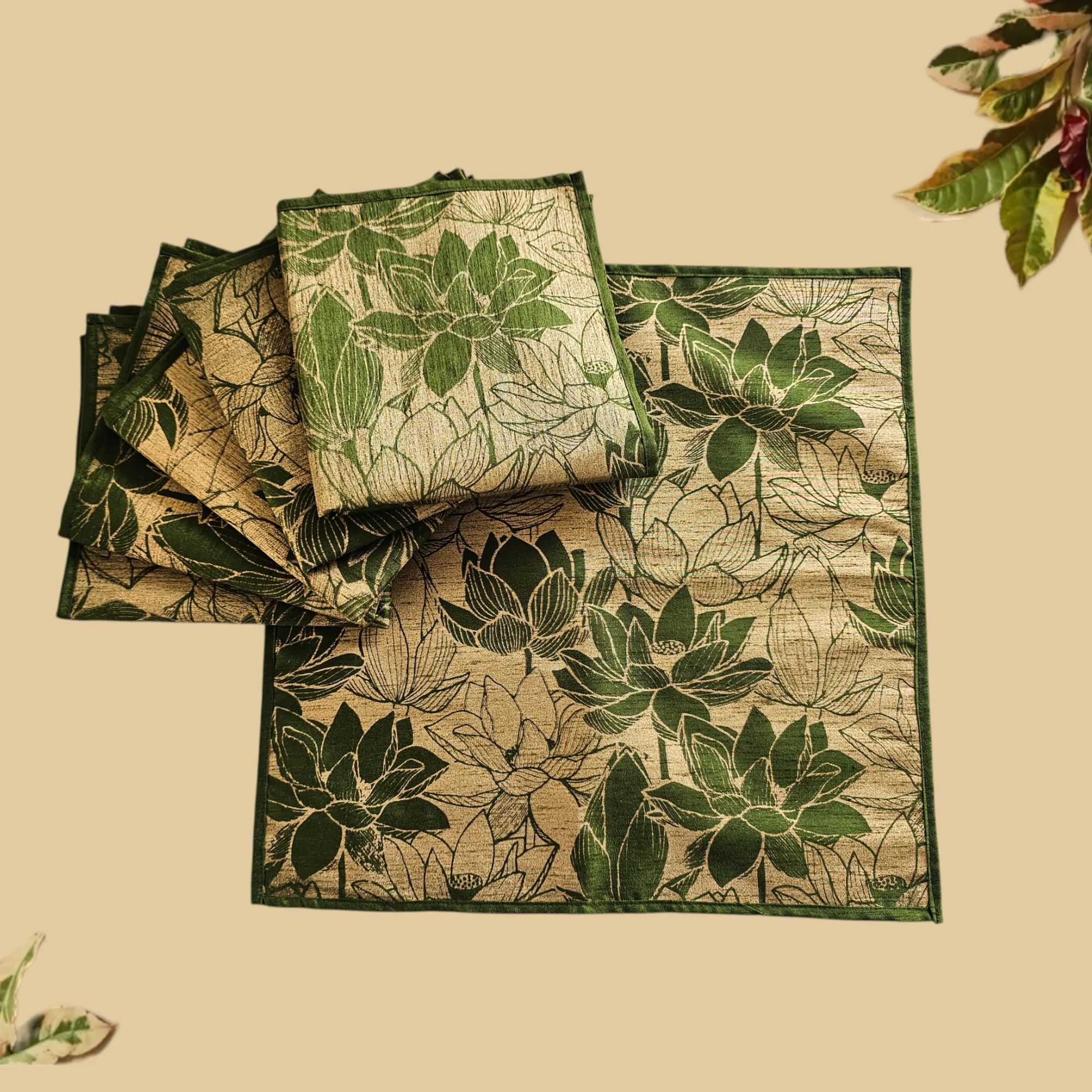 Padma Silk Placemats 3 Padma Green Placemats